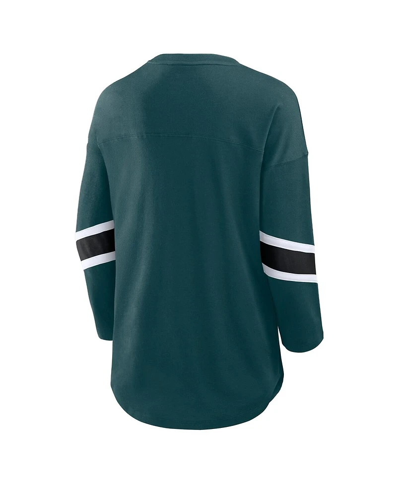 Fanatics Women's Green Philadelphia Eagles Redzone 3/4-Sleeve T-Shirt