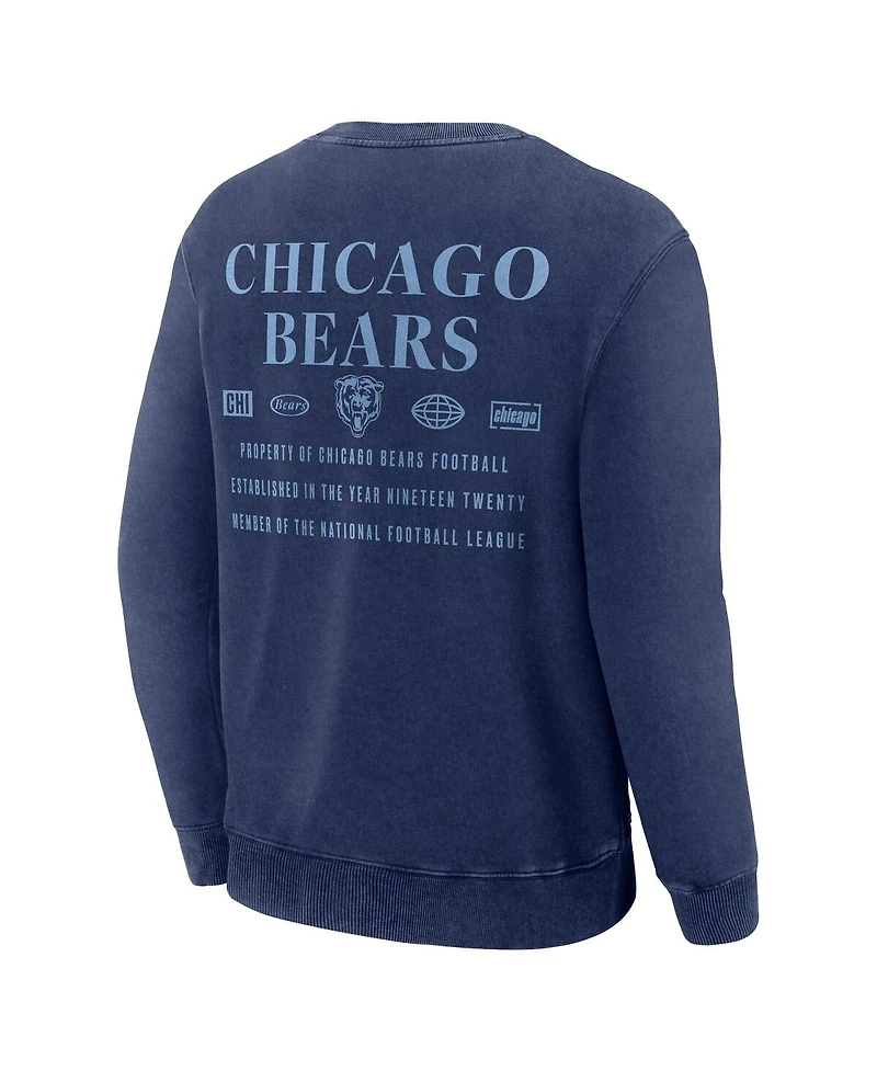 Fanatics Men's Navy Chicago Bears Deep Route Pullover Sweatshirt