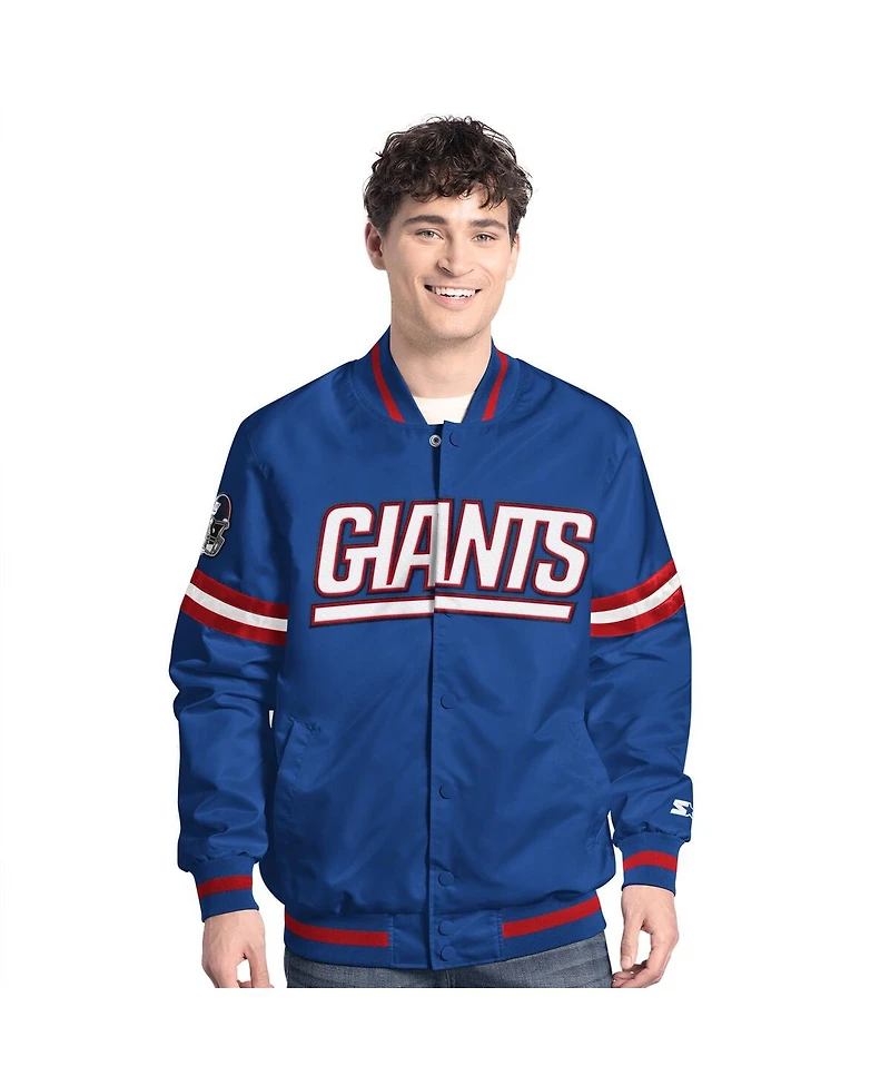 Starter Men's Royal New York Giants Scout Full-Snap Varsity Jacket