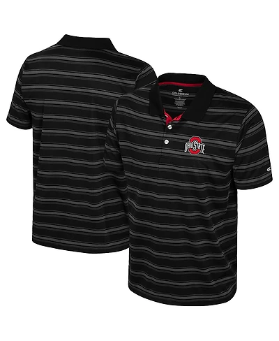Colosseum Men's Black Ohio State Buckeyes Milk Steak Polo Shirt