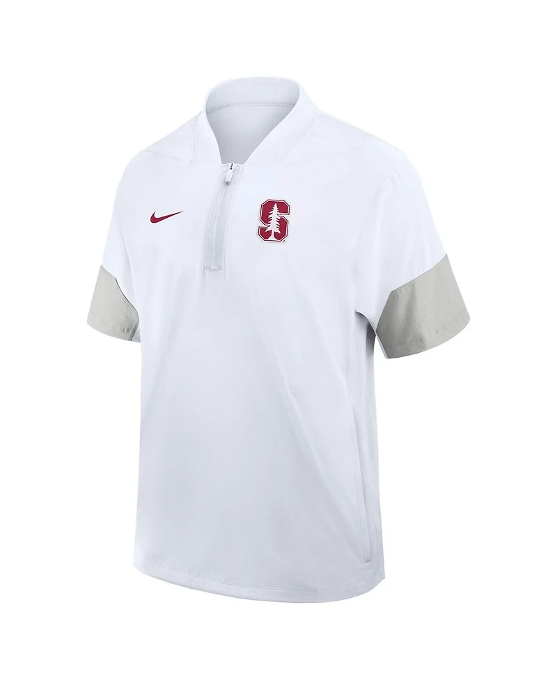 Nike Men's White Stanford Cardinal 2025 Sideline Coaches Lightweight Short Sleeve Jacket