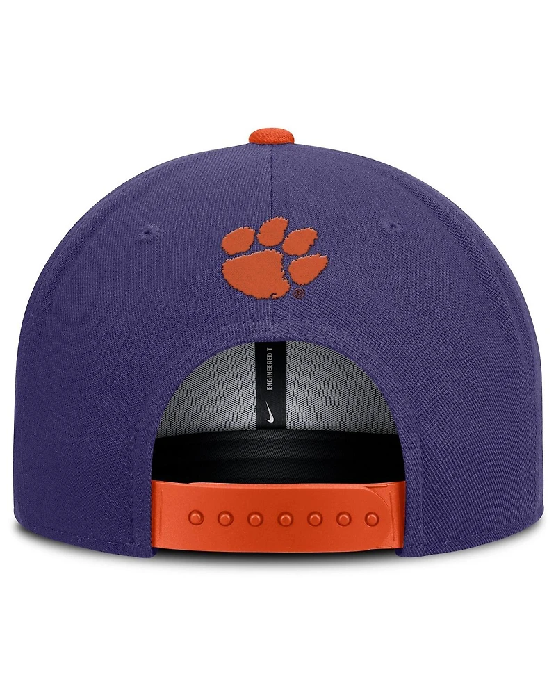 Nike Men's Purple/Orange Clemson Tigers 2025 On-Field Patch Pro Dri-fit Snapback Hat