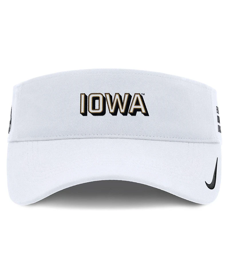 Nike Men's White Iowa Hawkeyes 2025 On-Field Gameday Performance Ace Adjustable Visor Hat