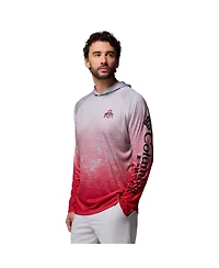 Columbia Men's Gray Ohio State Buckeyes Pfg Gradient Water Super Terminal Tackle Hoodie T-Shirt