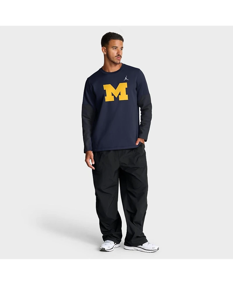 Jordan Men's Navy Michigan Wolverines 2025 Sideline Coach Performance Long Sleeve T-Shirt