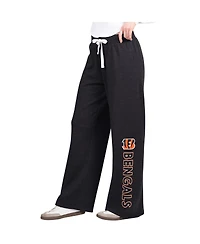 G-iii 4Her by Carl Banks Women's Black Cincinnati Bengals Field Wide Leg Sweatpants
