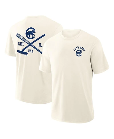 Fanatics Men's Cream Chicago Cubs Nostalgia Stadium Slub T-Shirt