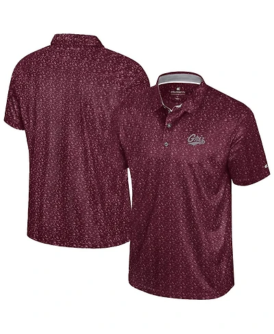 Colosseum Men's Maroon Montana Grizzlies Football Print Polo Shirt