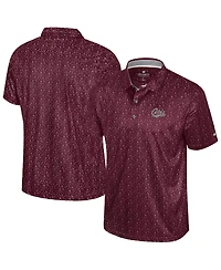 Colosseum Men's Maroon Montana Grizzlies Football Print Polo Shirt
