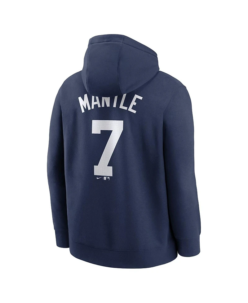 Nike Men's Mickey Mantle Navy New York Yankees Retired Player Name Number Club Pullover Hoodie