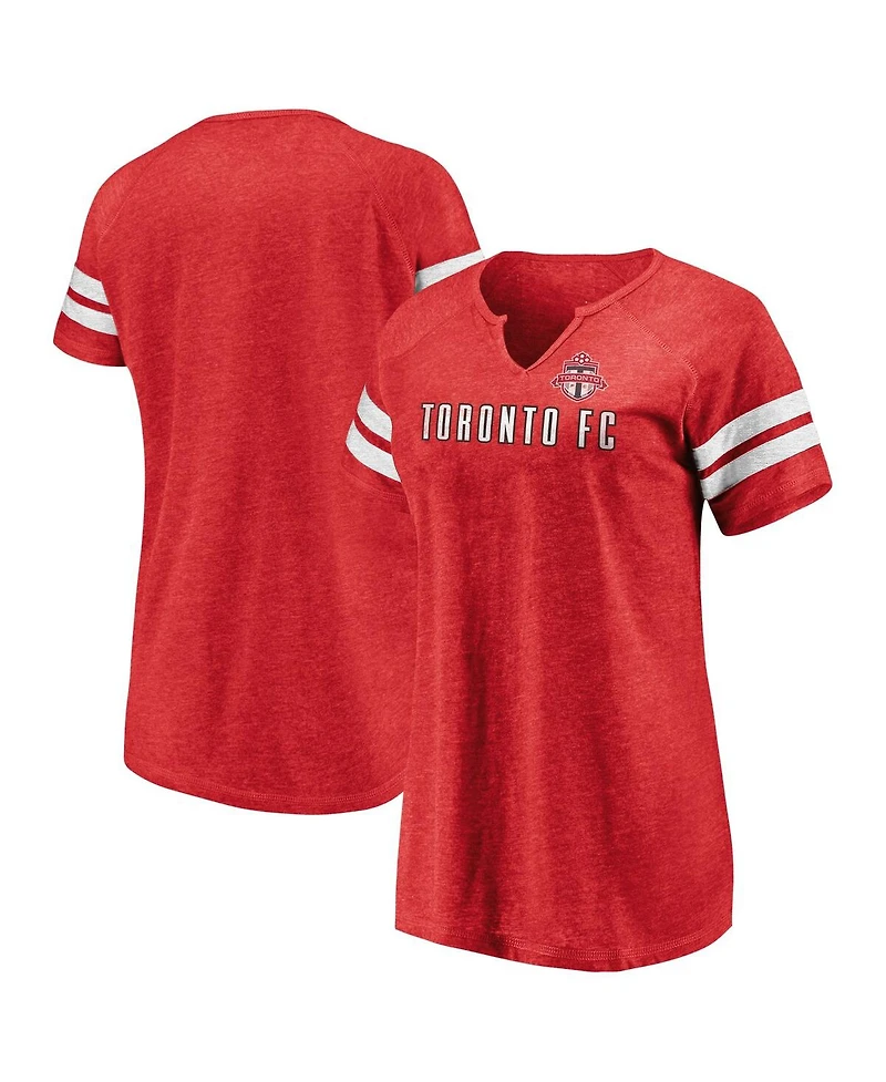 Fanatics Women's Red Toronto Fc True Classics Full Force Raglan Tri-Blend Notch Neck T-Shirt