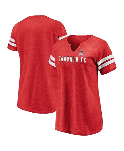 Fanatics Women's Red Toronto Fc True Classics Full Force Raglan Tri-Blend Notch Neck T-Shirt