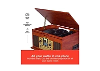 RadioShack 5W Classic Vintage 3 Speed Rpm Vynil Turntable, Cd Player, Bluetooth Out, Cassette Player, Sd Card, Rca & Fm Radio 4001791
