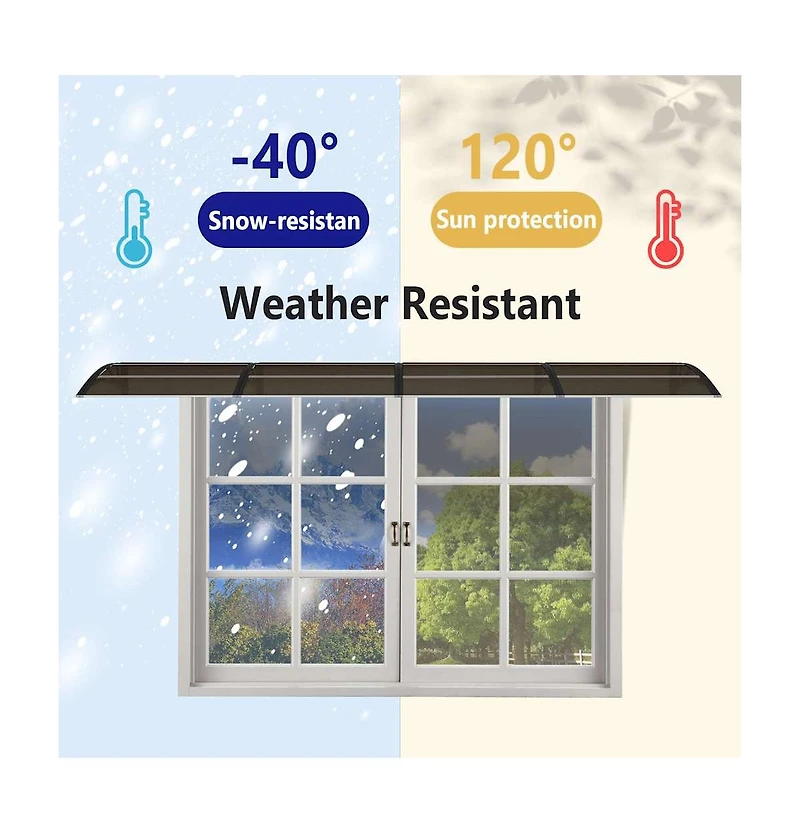 Door Canopy Black 157.5"x29.5" Polycarbonate