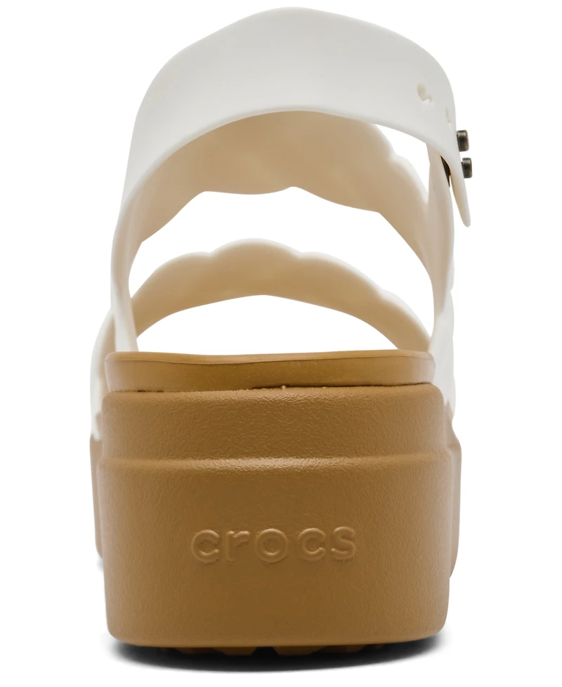 Crocs Women's Brooklyn Woven Low Wedge Sandals from Finish Line
