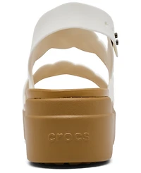 Crocs Women's Brooklyn Woven Low Wedge Sandals from Finish Line