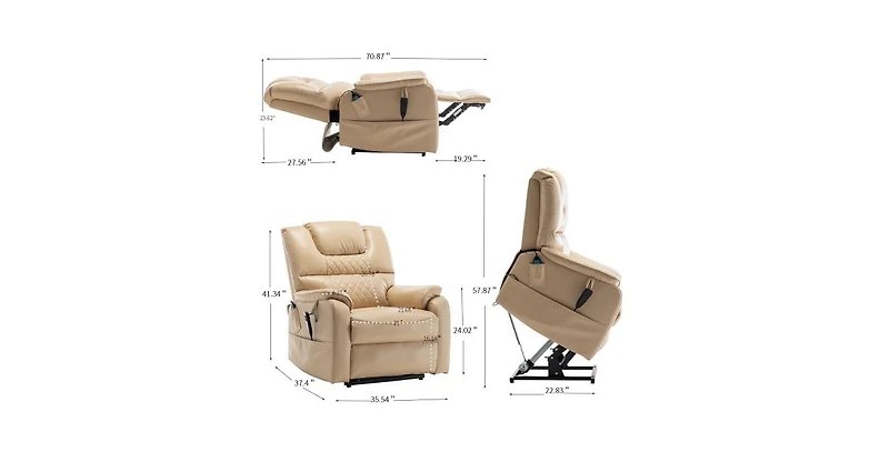 Flynama Lounge chair lift chair relax sofa chair sitting room furniture sitting room power supply elderly electric lounge chair (180 degree lying flat