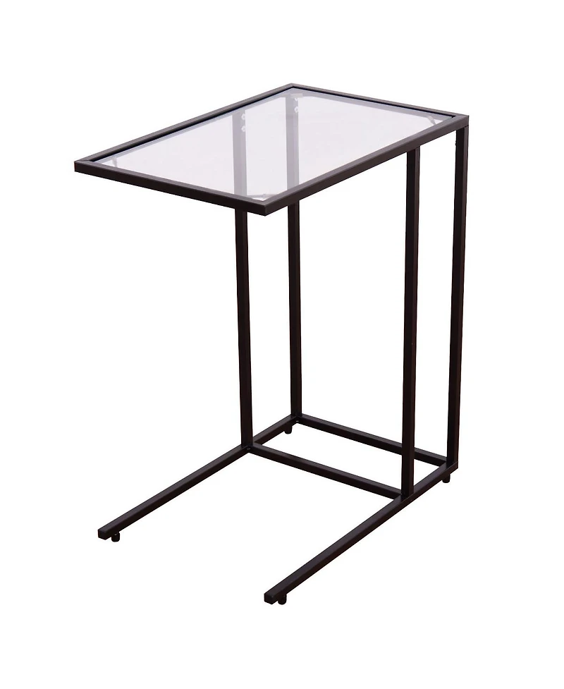 Costway Coffee Tray Side Sofa End Table Ottoman Couch Stand Tv Lap W/Glass Top