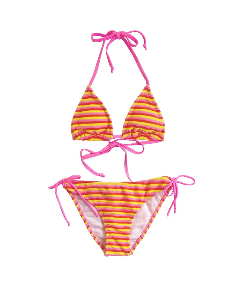 Snapper Rock Big Girls Glow Burst Stripe Triangle Bikini
