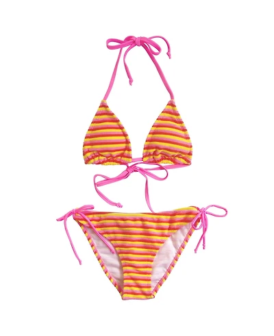 Snapper Rock Big Girls Glow Burst Stripe Triangle Bikini