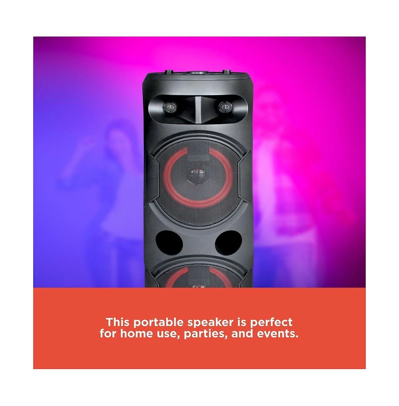 RadioShack Dual 6.5-inch Tower Pa Party Speaker with Lights 4001967