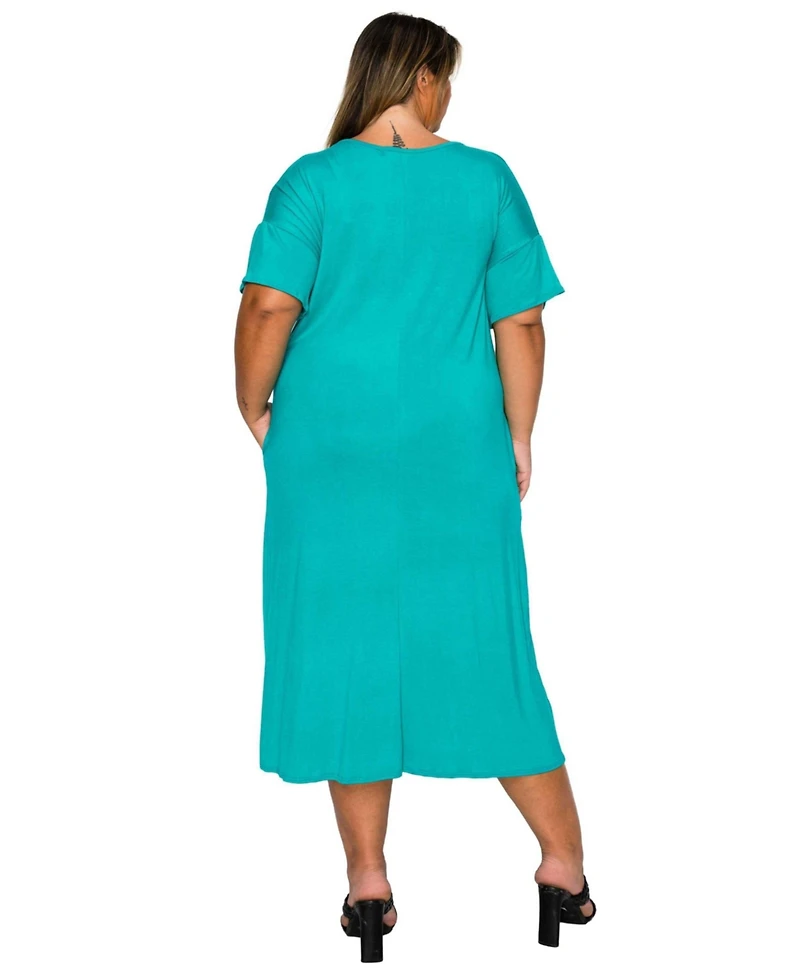 L I V D Women's Plus Olivia Pocket Midi Dress