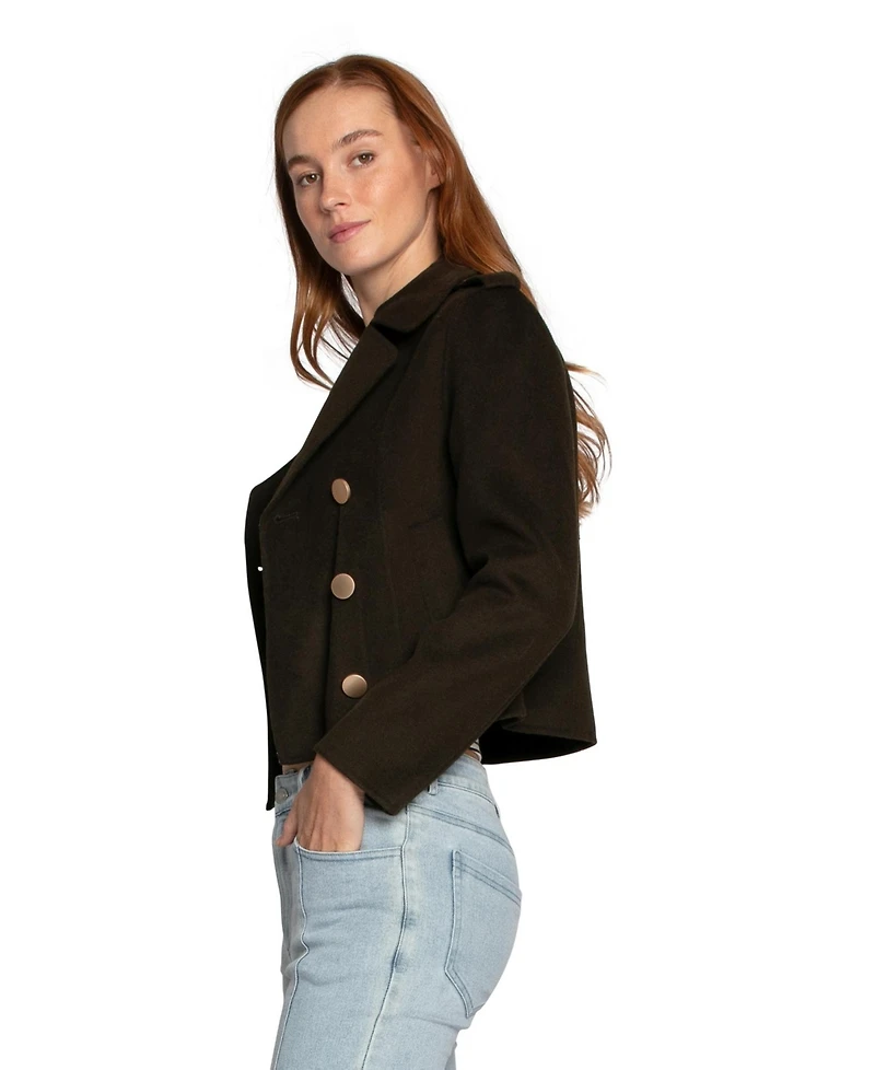 Belle & Bloom Women's Love Me Now Wool Blend Military Style Coat