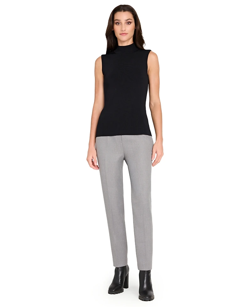 Tahari Asl Women's Herringbone Mid Rise Pants, Regular And Petite