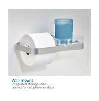 iDesign Wall Mounted Paper Holder with Shelf - Clear/Satin/Gray