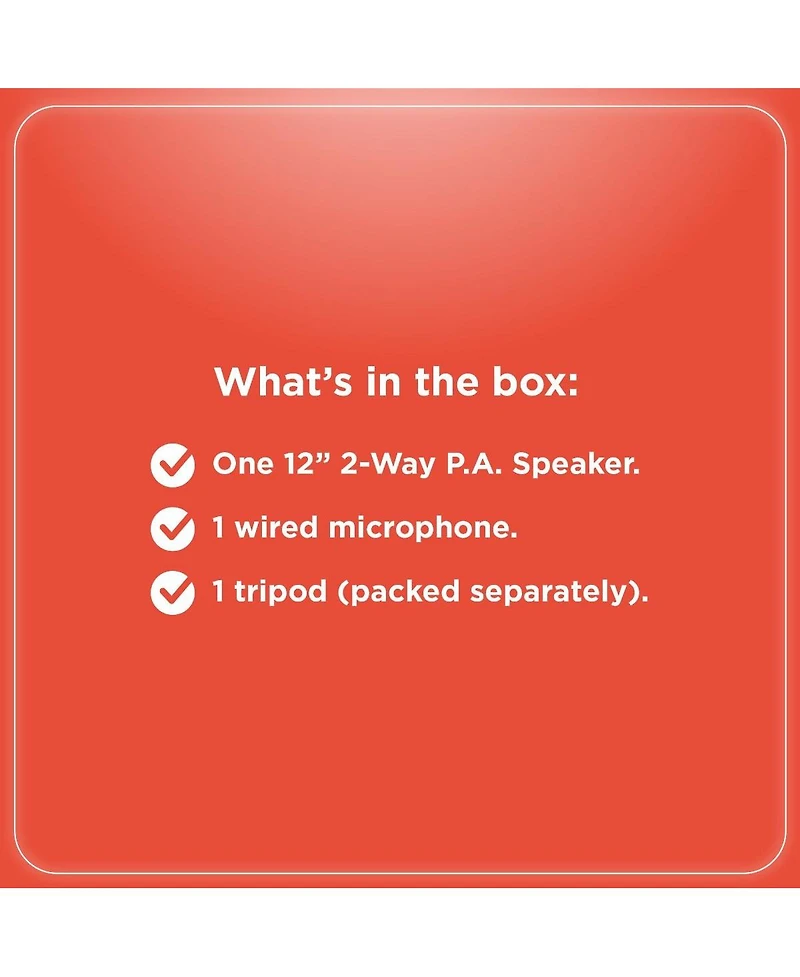 RadioShack 12 Inch Pa Tower Speaker with Fm Radio, Rechargeable Battery, and Tripod 4001941