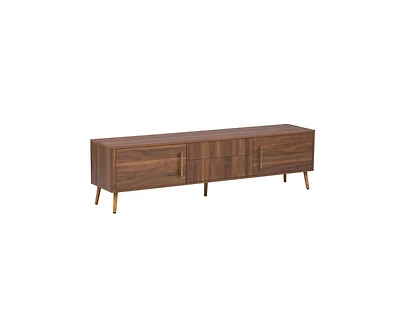 Casainc Mid Century Tv Stand with 2 Drawers, Media Console Table for TVs up to 80" with Storage