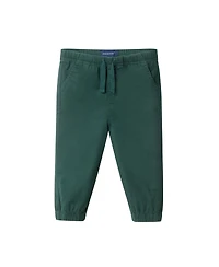 Andy & Evan Baby Boys Grey Polo w/Plaid Collar Twill Pull On Pant