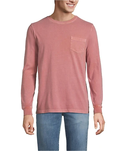 Lands' End Mens Tall Long Sleeve Pocket Sun Faded Super-t Tee