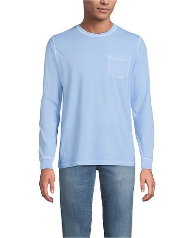 Lands' End Mens Tall Long Sleeve Pocket Sun Faded Super-t Tee