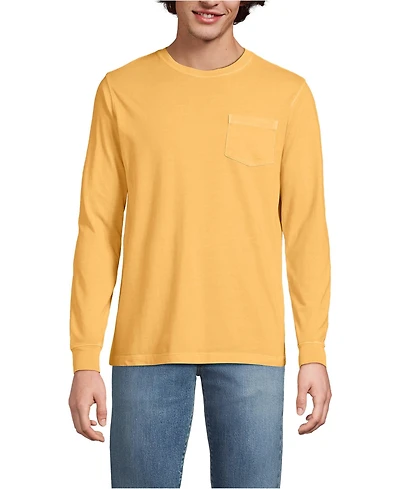 Lands' End Mens Tall Long Sleeve Pocket Sun Faded Super-t Tee
