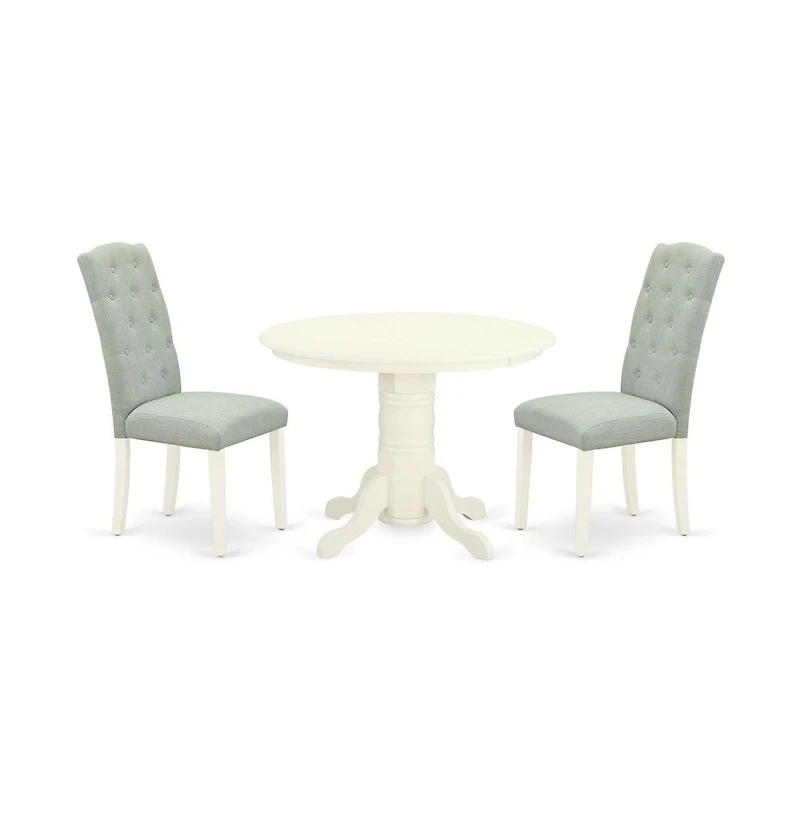 East West Furniture Dining Room Set Linen White