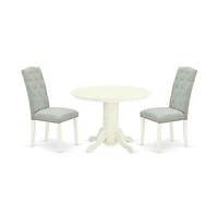 East West Furniture Dining Room Set Linen White
