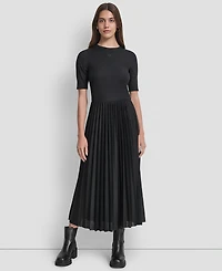 Dkny Jeans Women's Ballet Sleeve Pleated Midi Dress
