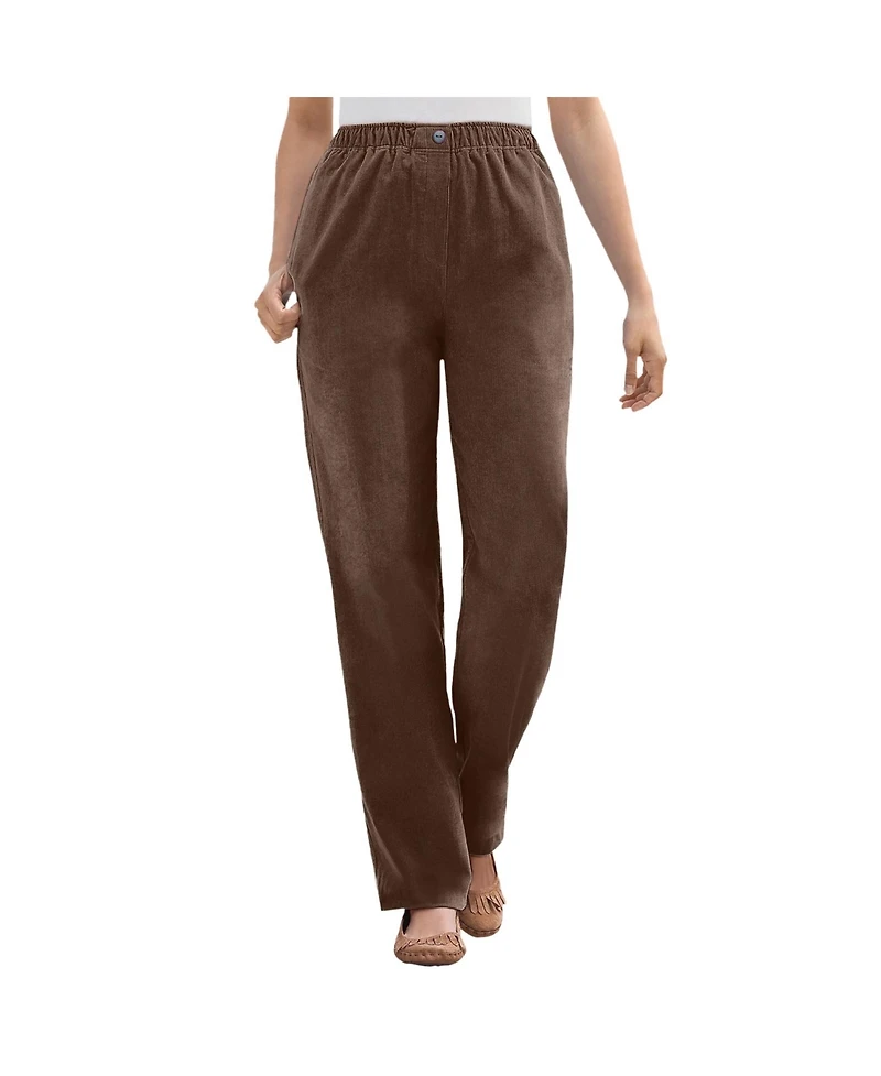 Woman Within Women's 7-Day Corduroy Straight-Leg Pant