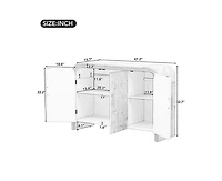 Casainc Retro Minimalist Curved Cabinet with Gold Handles and Adjustable Dividers