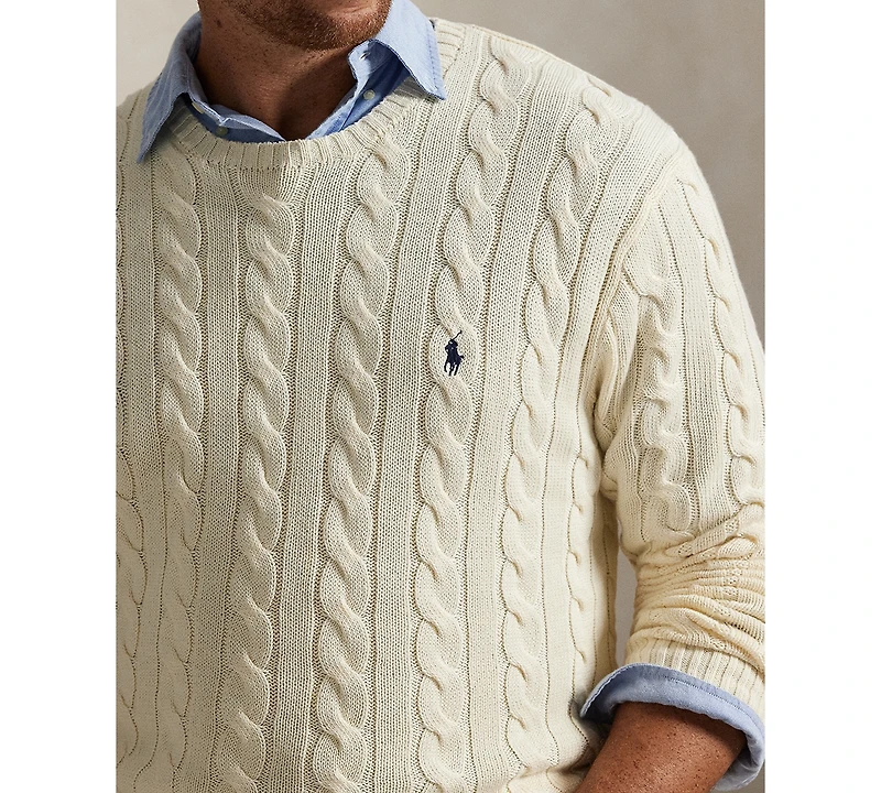Polo Ralph Lauren Men's Big & Tall Cable-Knit Cotton Sweater