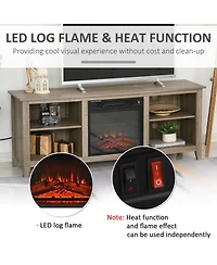 Homcom 60" W x 23.5" H Electric Cabinet Fireplace w/ Mantel, Tv Sd