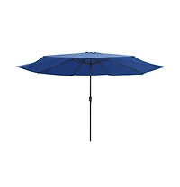 vidaXL Garden Parasol Azure Blue 100% polyester, metal Large Collapsible