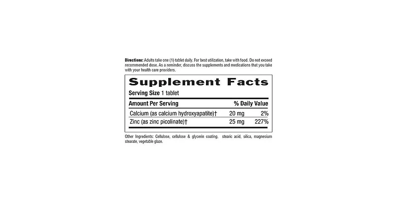 Country Life Zinc Picolinate, 25 mg, 100 Tabs