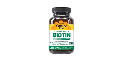 Country Life Biotin, 10 mg, 120 Caps