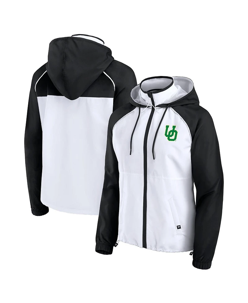 Fanatics Women's White Oregon Ducks Full-Zip Anorak Hoodie Jacket