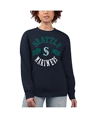 G-iii 4Her by Carl Banks Women's Navy Seattle Mariners Team Logo Fleece Pullover Sweatshirt
