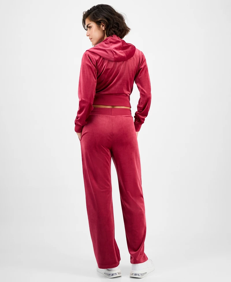 Guess Women's Couture Cropped Velour Hoodie