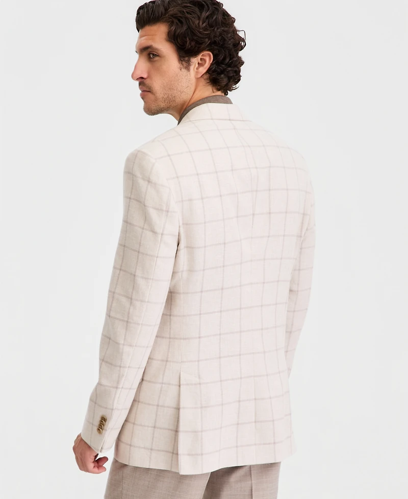 Michael Kors Men's Classic-Fit Tan Patterned Blazer