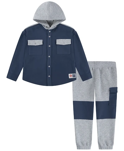 Levi's Boys 4-7 2-Piece Hooded Shacket Top and Jogger Pants Set
